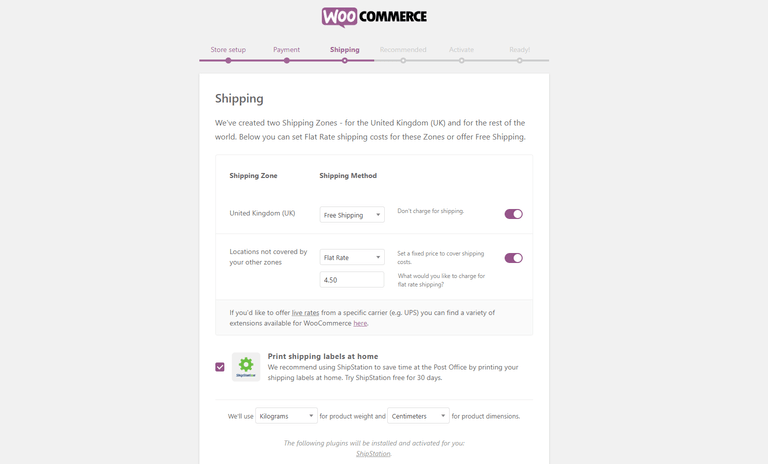 lựa chọn phương thức vận chuyển WooCommerce