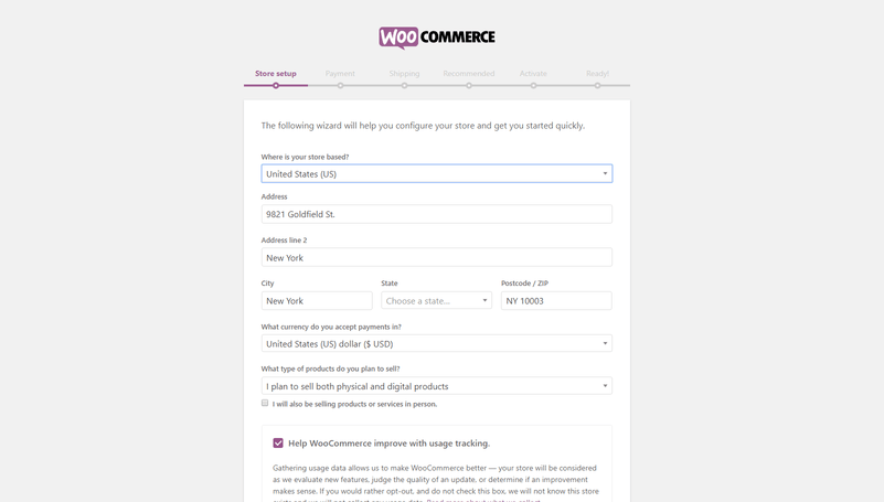 thiết lập thông tin doanh nghiệp WooCommerce